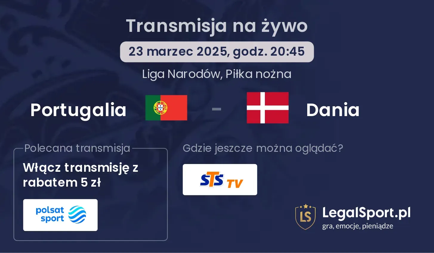 Portugalia - Dania gdzie oglądać?