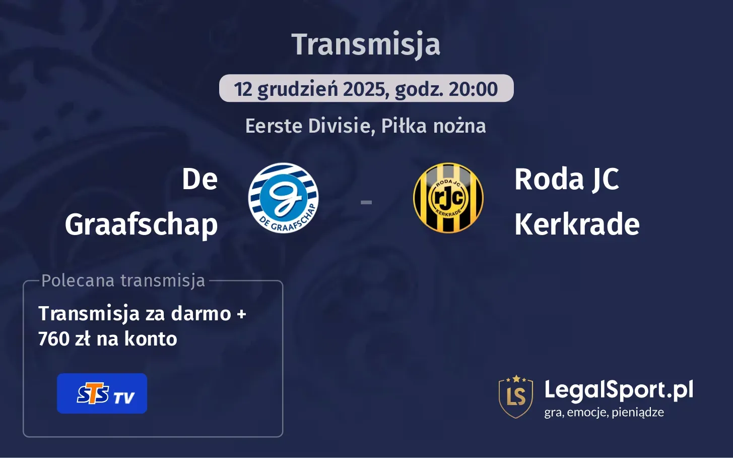 De Graafschap - Roda JC Kerkrade Transmisje