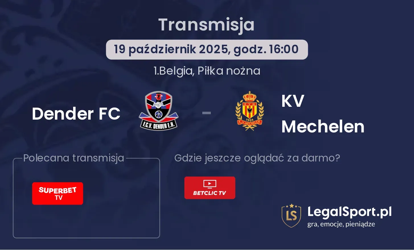 Dender FC - KV Mechelen gdzie oglądać?