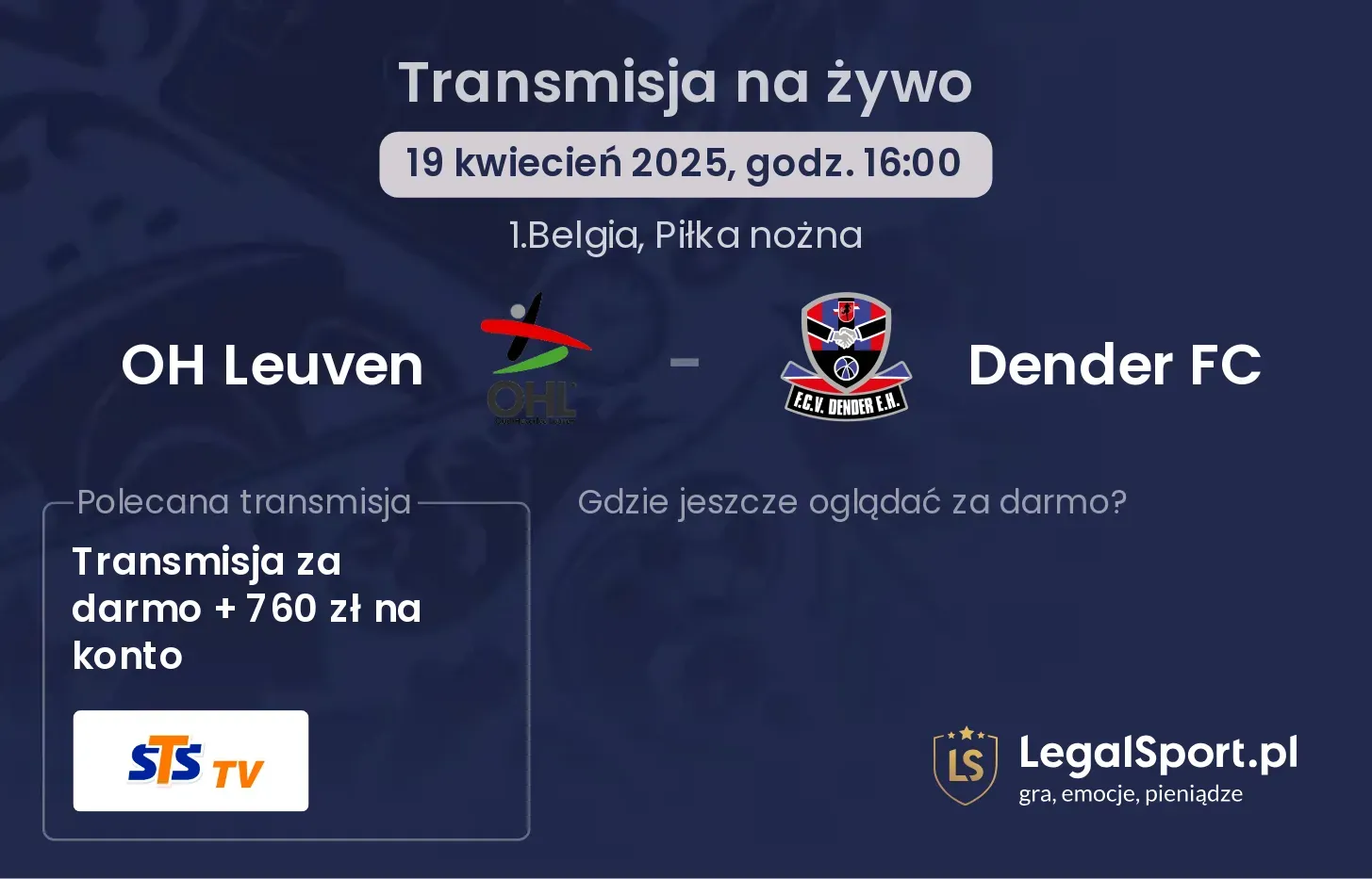 OH Leuven - Dender FC gdzie oglądać transmisję?