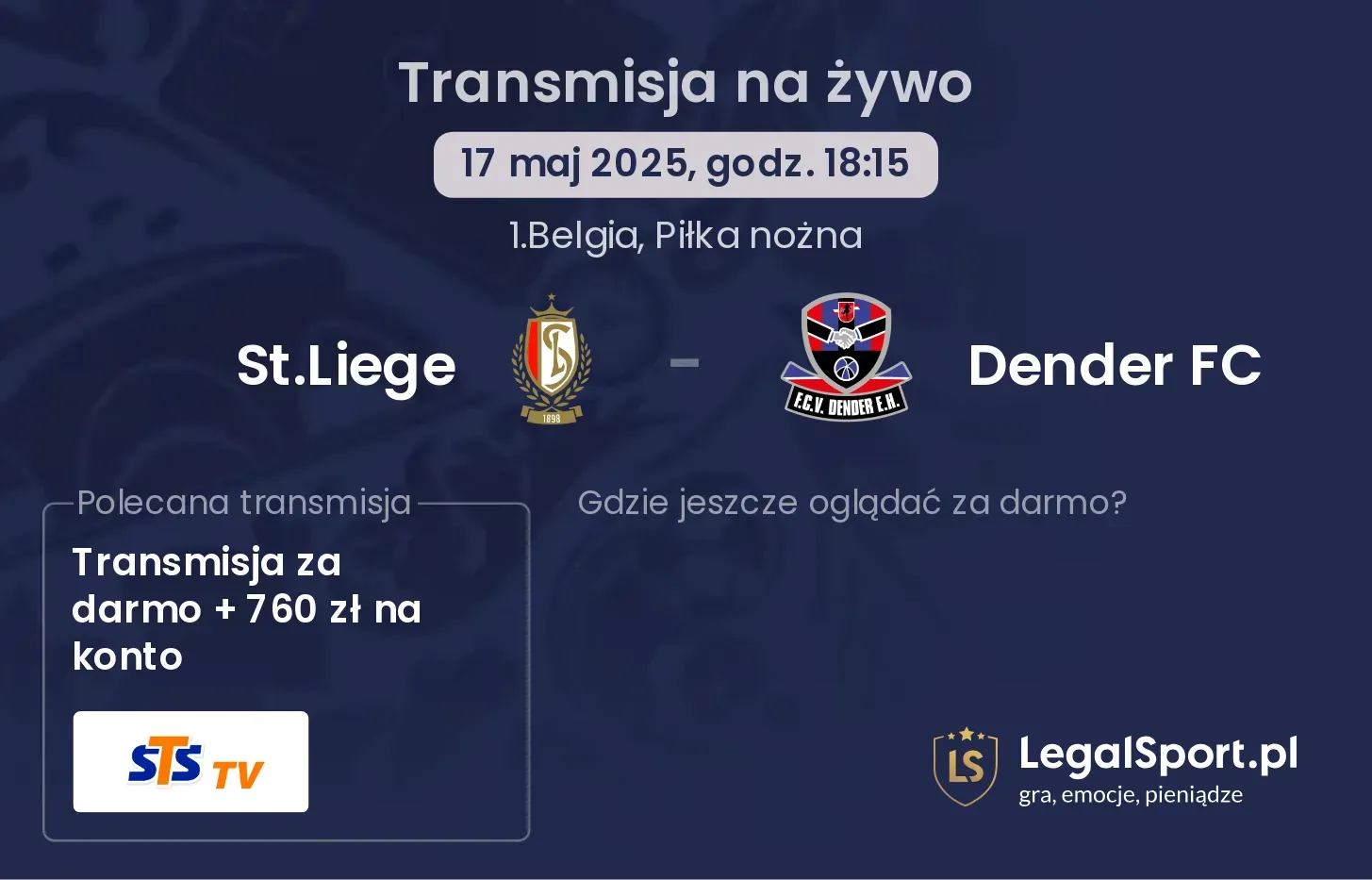 St.Liege - Dender FC gdzie oglądać?