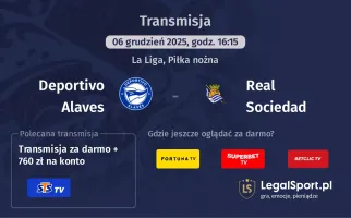 Deportivo Alaves - Real Sociedad gdzie oglądać? (06.12)