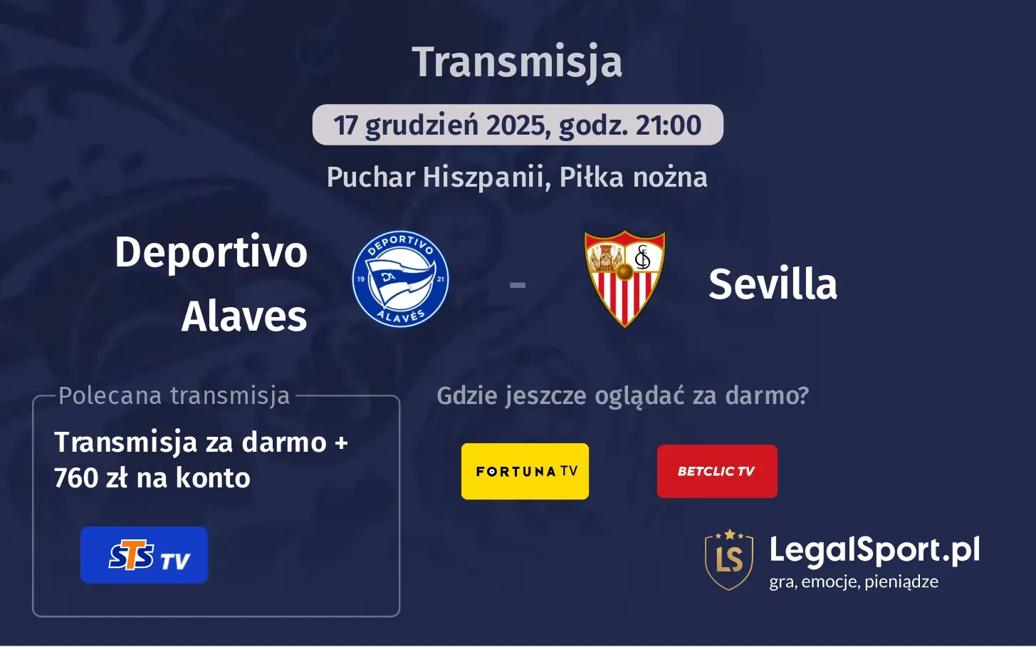 Deportivo Alaves - Sevilla Transmisje