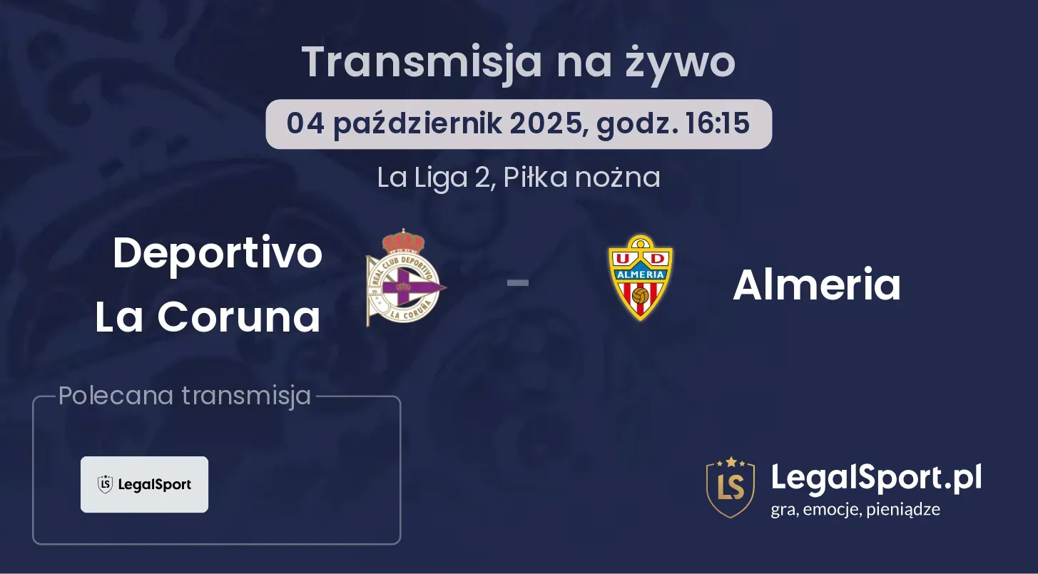 Deportivo La Coruna - Almeria transmisja na żywo