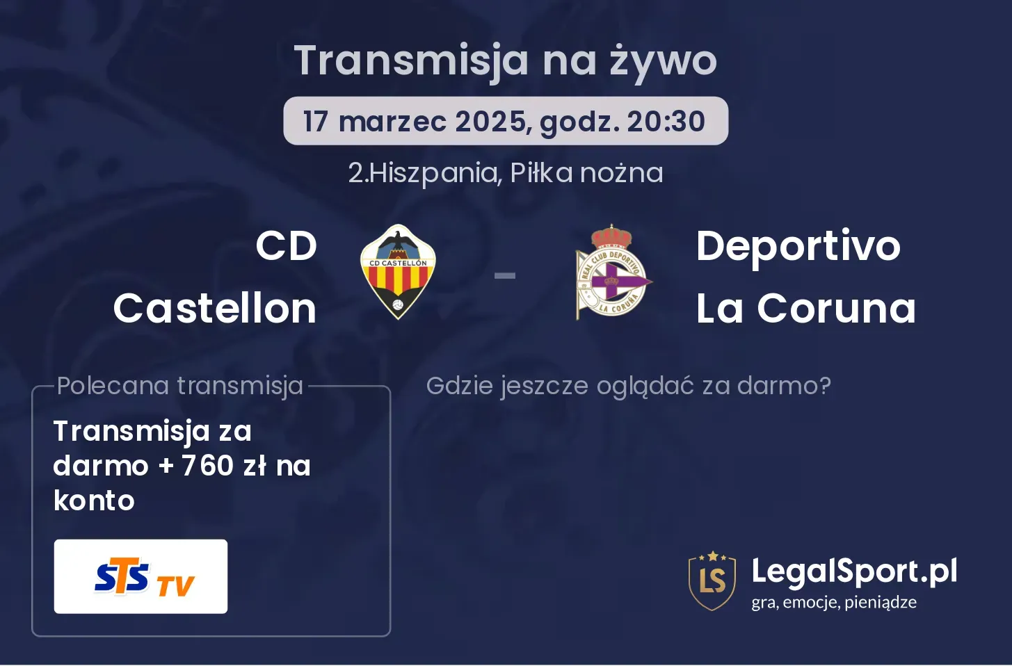 CD Castellon - Deportivo La Coruna gdzie oglądać?