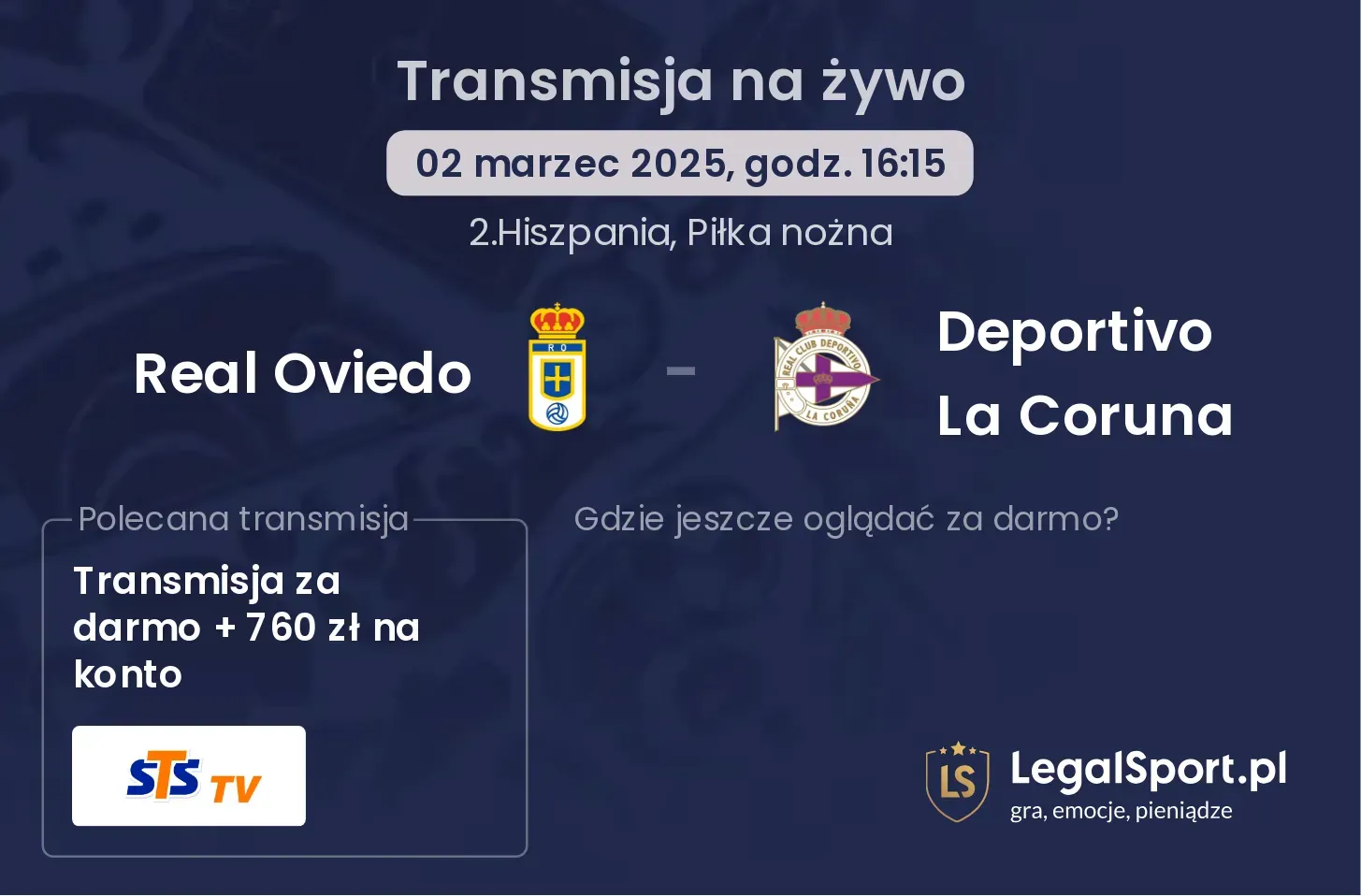 Real Oviedo - Deportivo La Coruna gdzie oglądać?