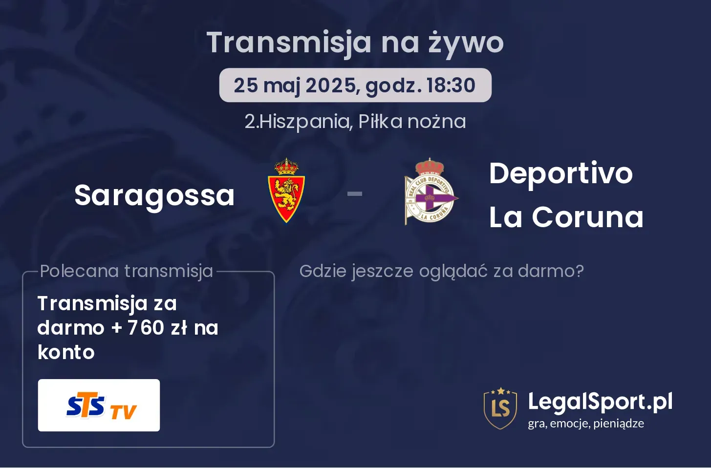 Deportivo La Coruna - Saragossa gdzie oglądać?