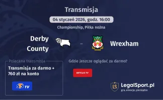 Derby County - Wrexham gdzie oglądać? (04.01)