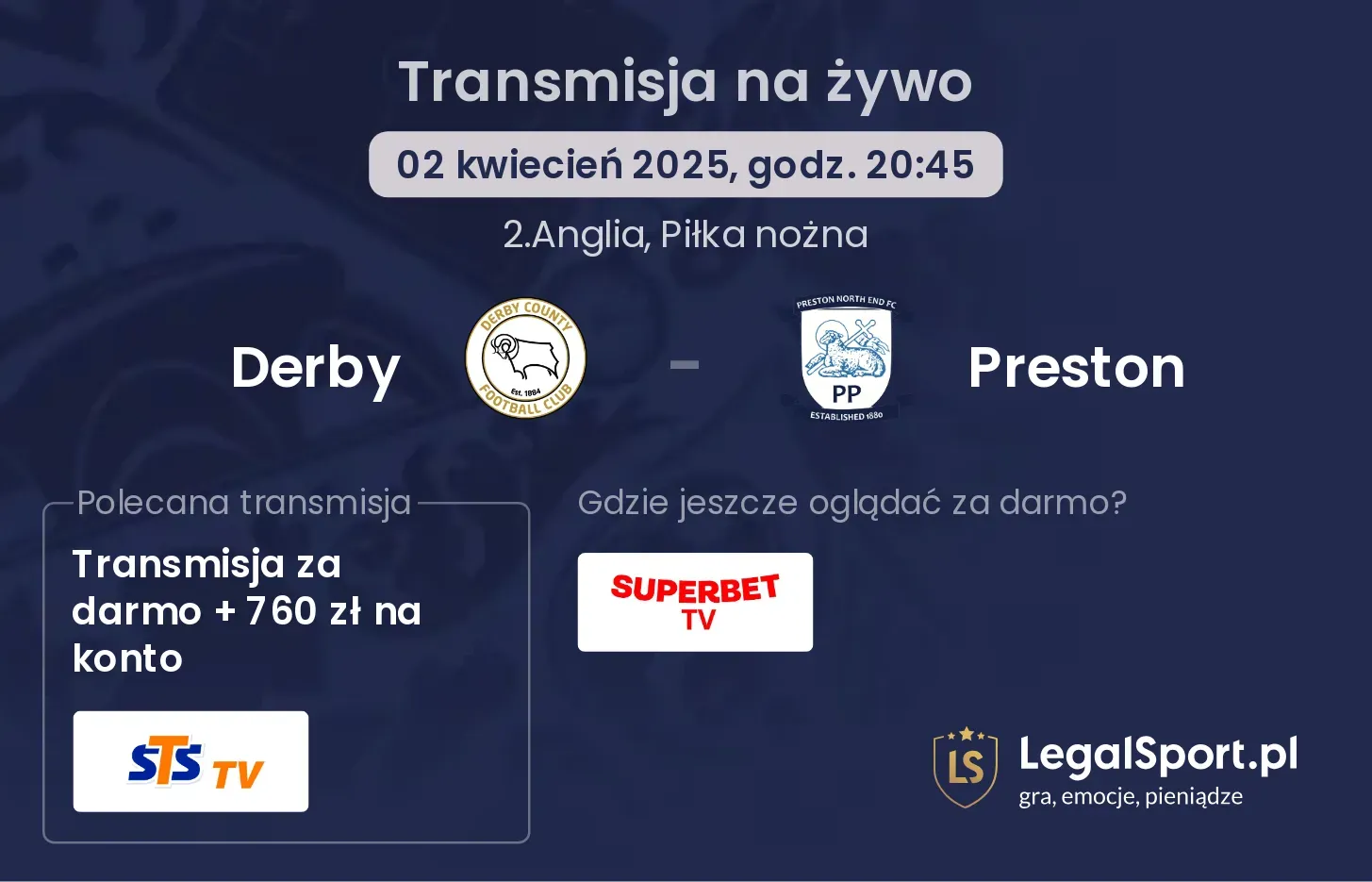 Derby - Preston gdzie oglądać transmisję?
