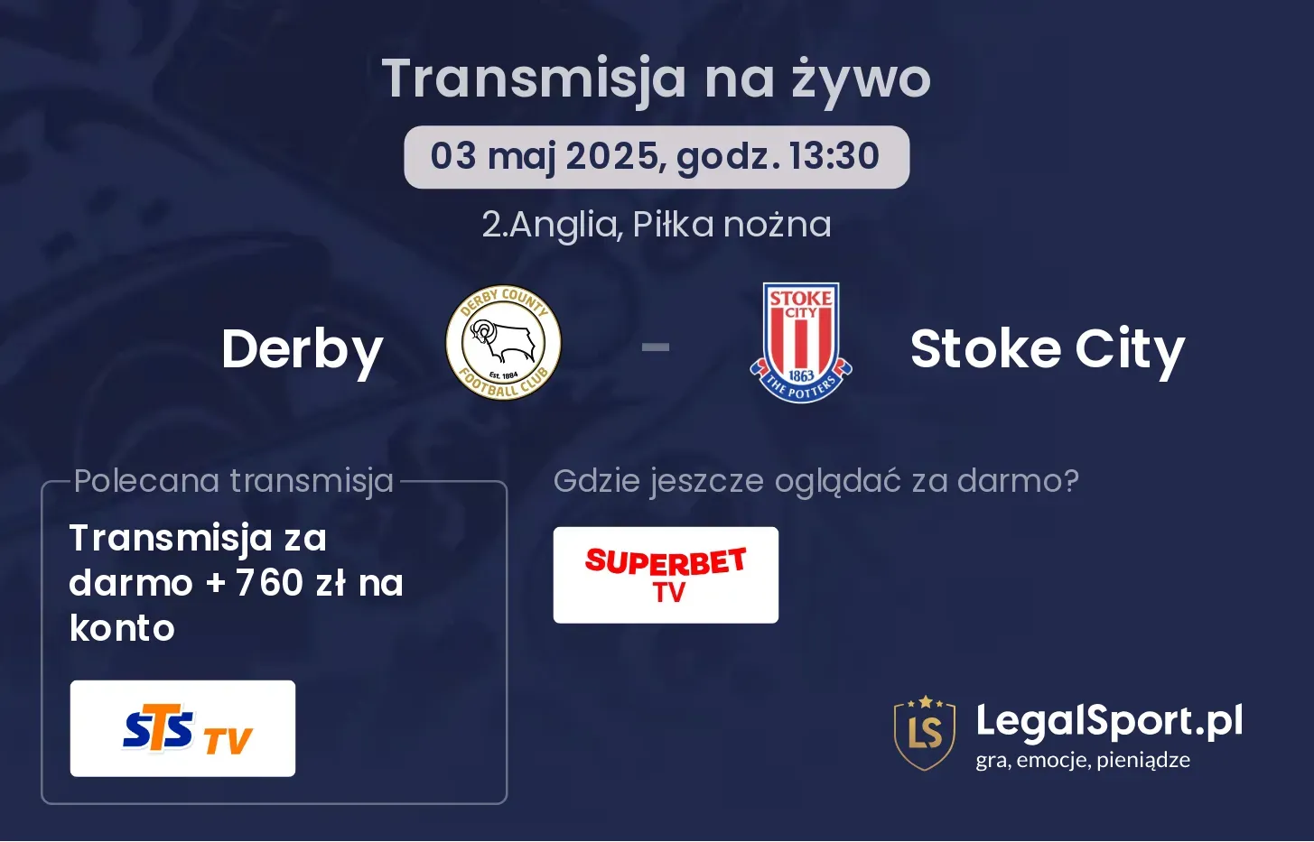 Derby - Stoke City gdzie oglądać transmisję?