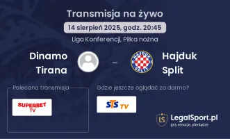 Dinamo Tirana - Hajduk Split gdzie oglądać?