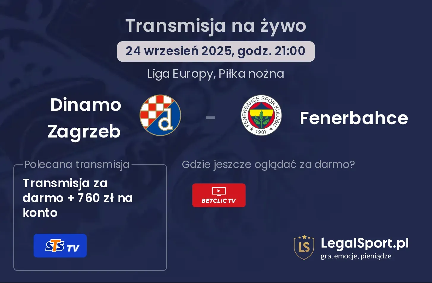 Dinamo Zagrzeb - Fenerbahce gdzie oglądać?