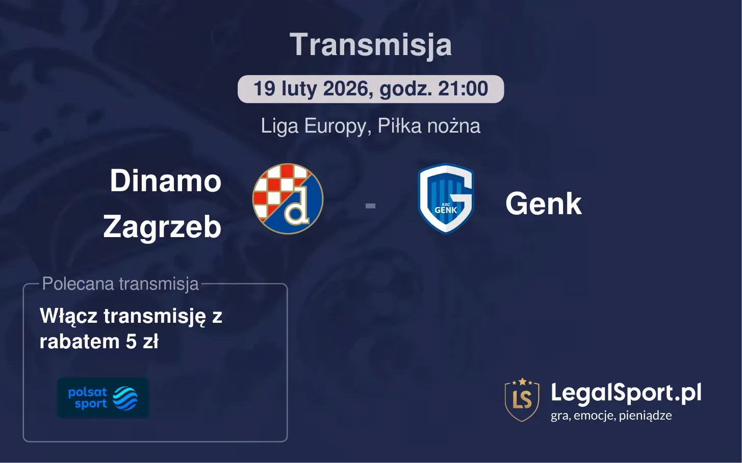Dinamo Zagrzeb - Genk Transmisje