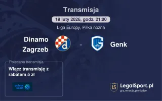 Dinamo Zagrzeb - Genk gdzie oglądać (19.02.2026)