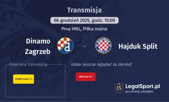 Dinamo Zagrzeb - Hajduk Split gdzie oglądać? (06.12)