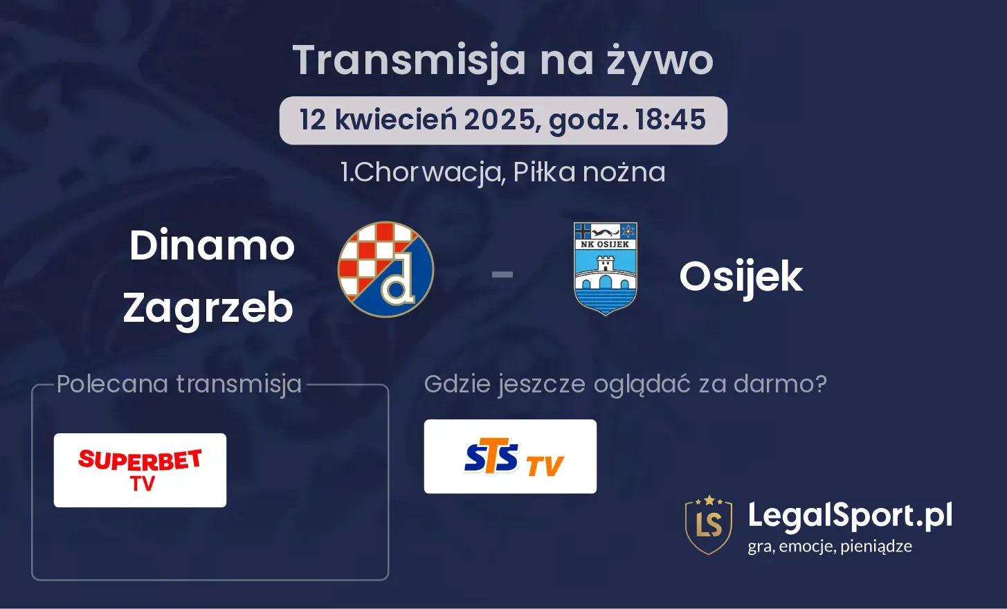 Dinamo Zagrzeb - Osijek gdzie oglądać?