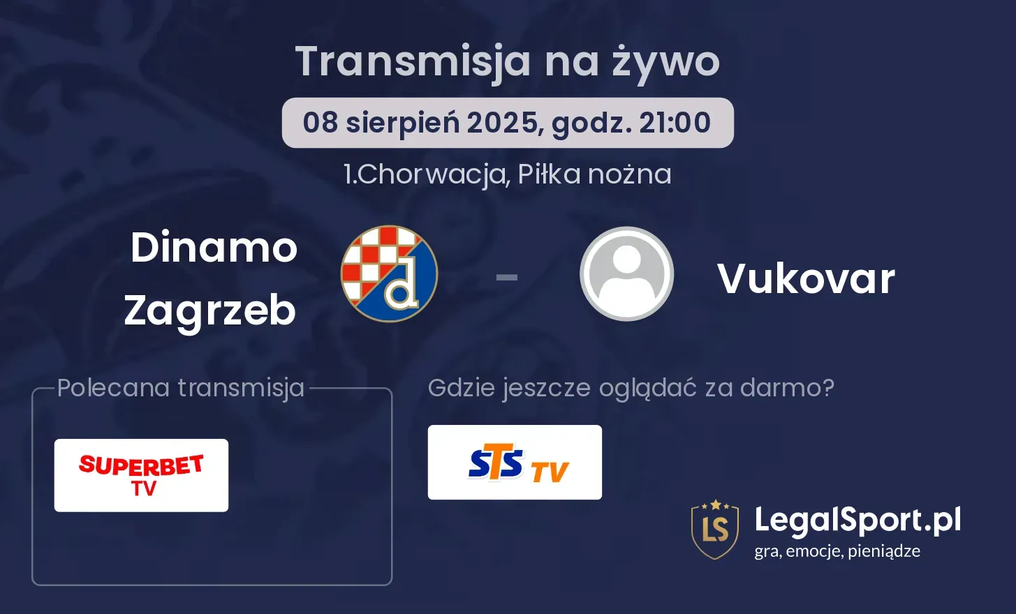 Dinamo Zagrzeb - Vukovar gdzie oglądać?