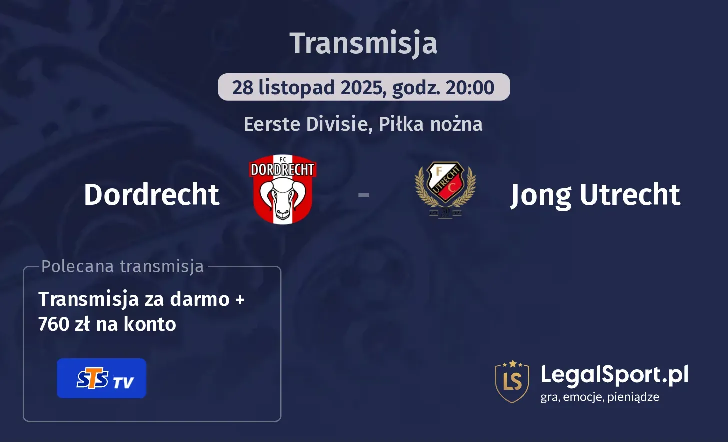 Dordrecht - Jong Utrecht Transmisje