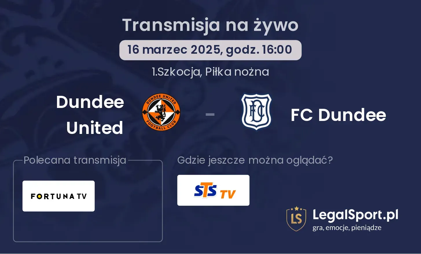 Dundee United - FC Dundee gdzie oglądać transmisję?