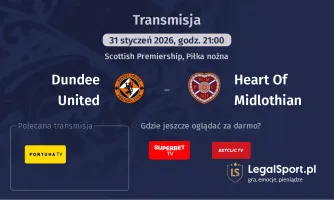 Dundee United - Heart Of Midlothian gdzie oglądać? (31.01)