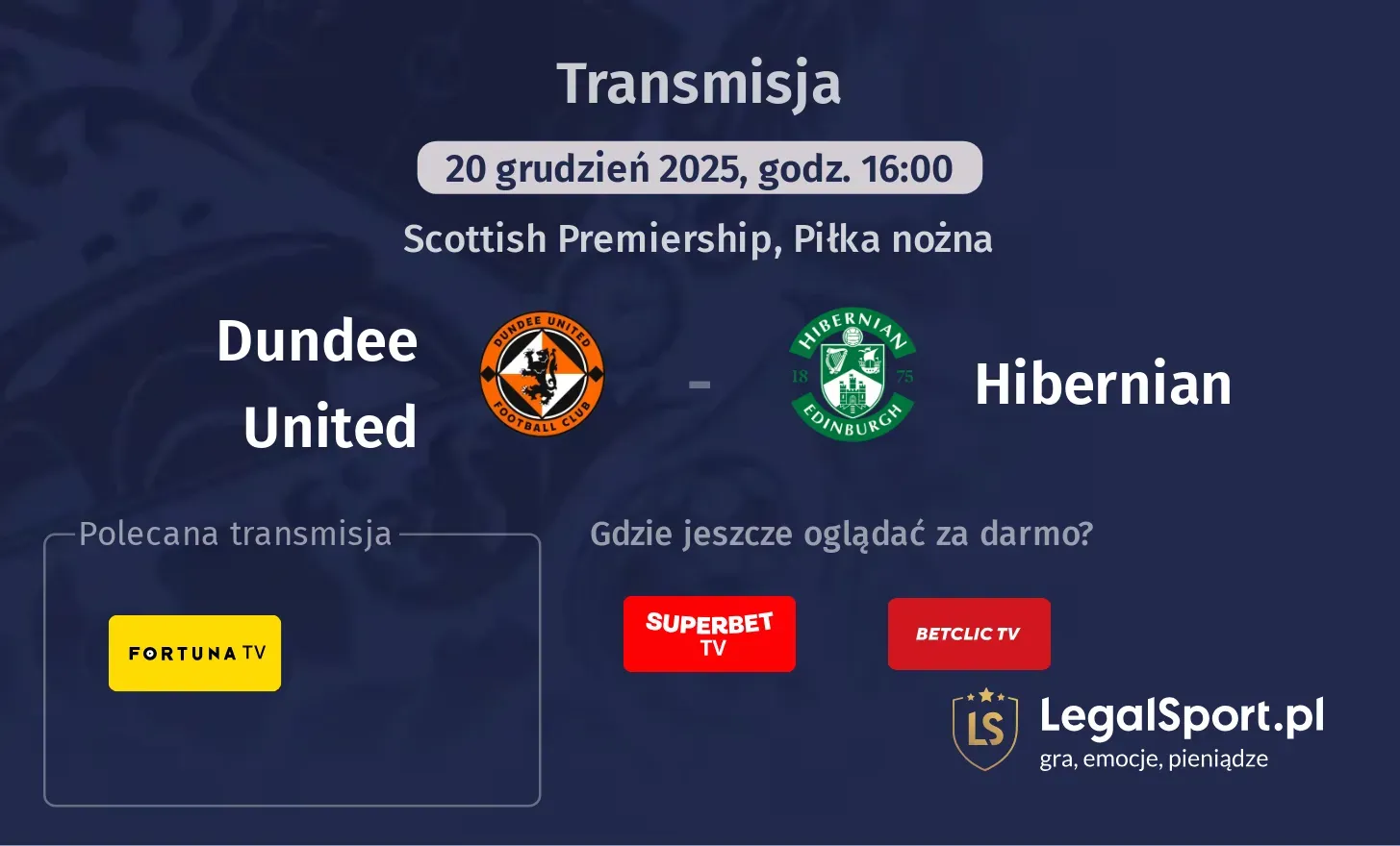 Dundee United - Hibernian Transmisje