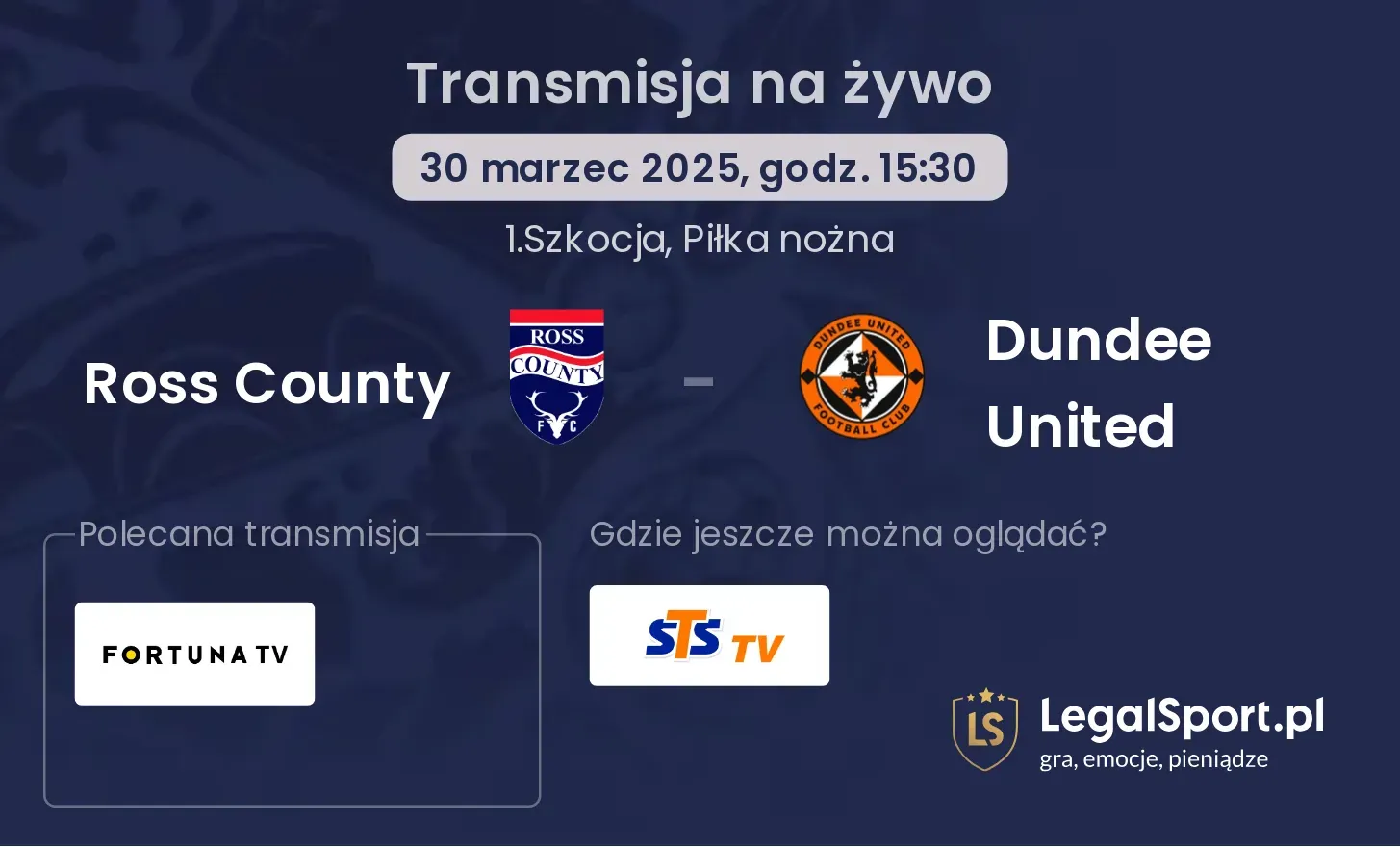 Ross County - Dundee United gdzie oglądać transmisję?