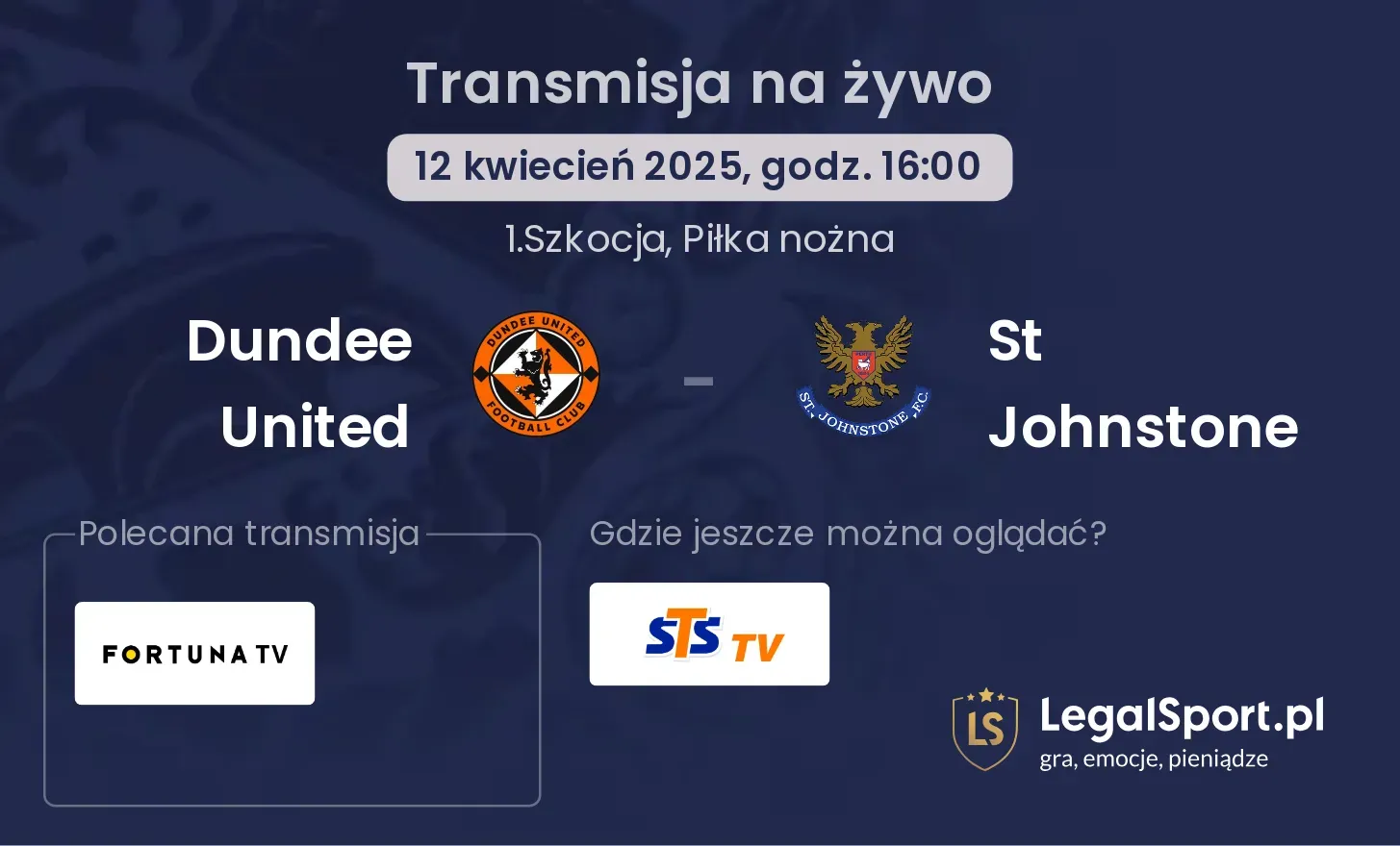 Dundee United - St Johnstone gdzie oglądać?