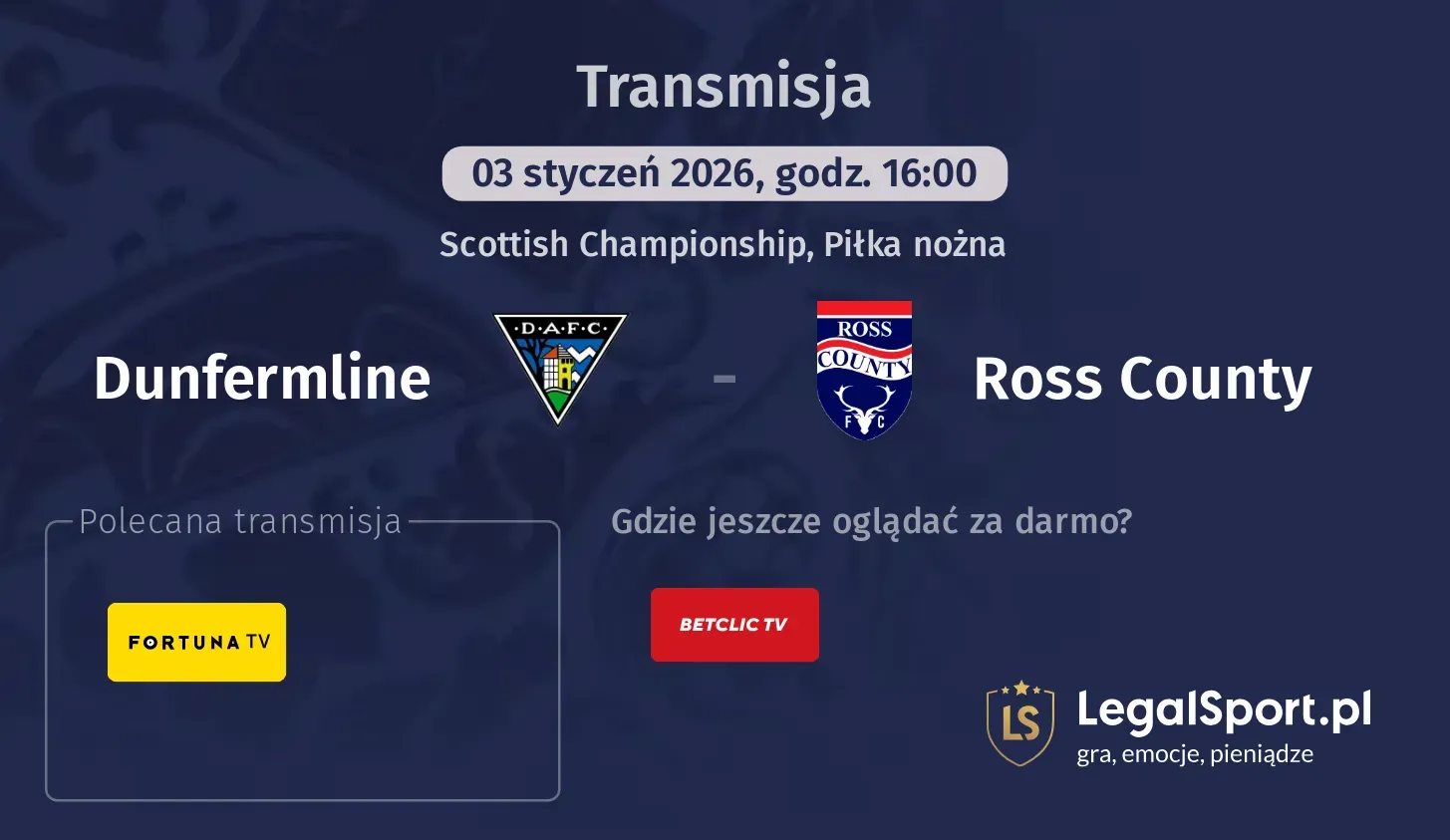 Dunfermline - Ross County Transmisje