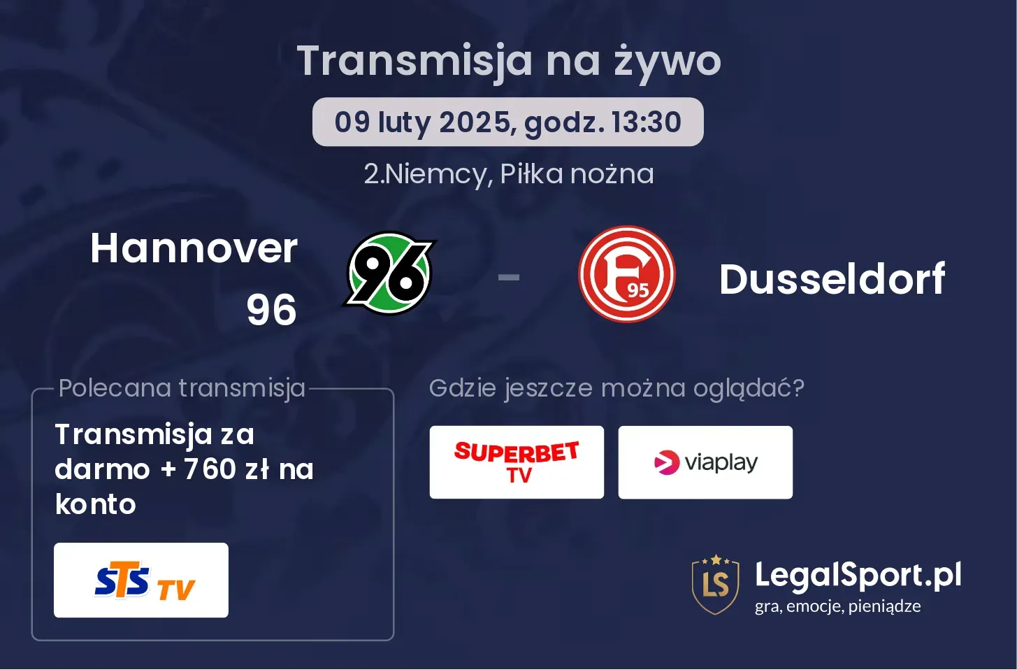 Hannover 96 - Dusseldorf gdzie oglądać?