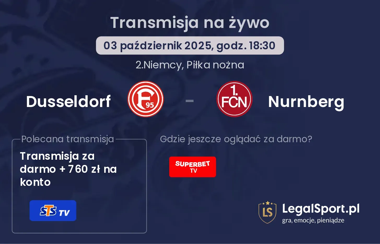 Dusseldorf - Nurnberg transmisja na żywo