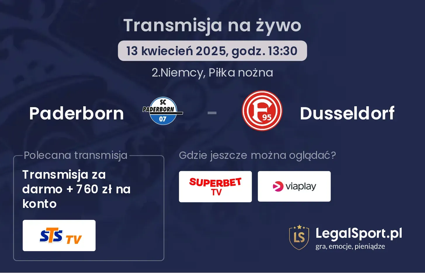 Paderborn - Dusseldorf gdzie oglądać?