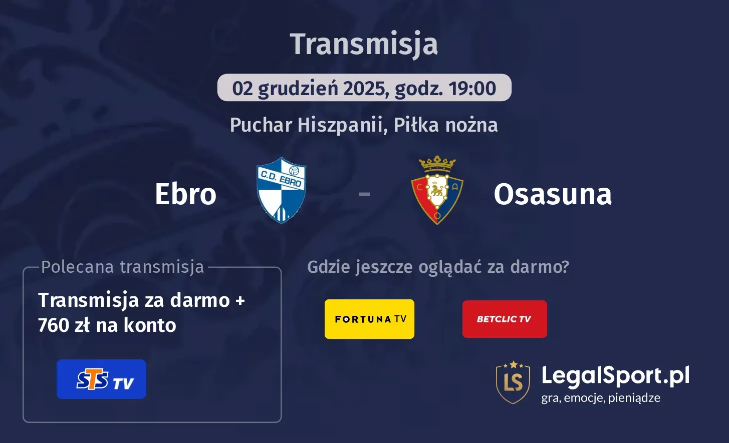 Ebro - Osasuna Transmisje