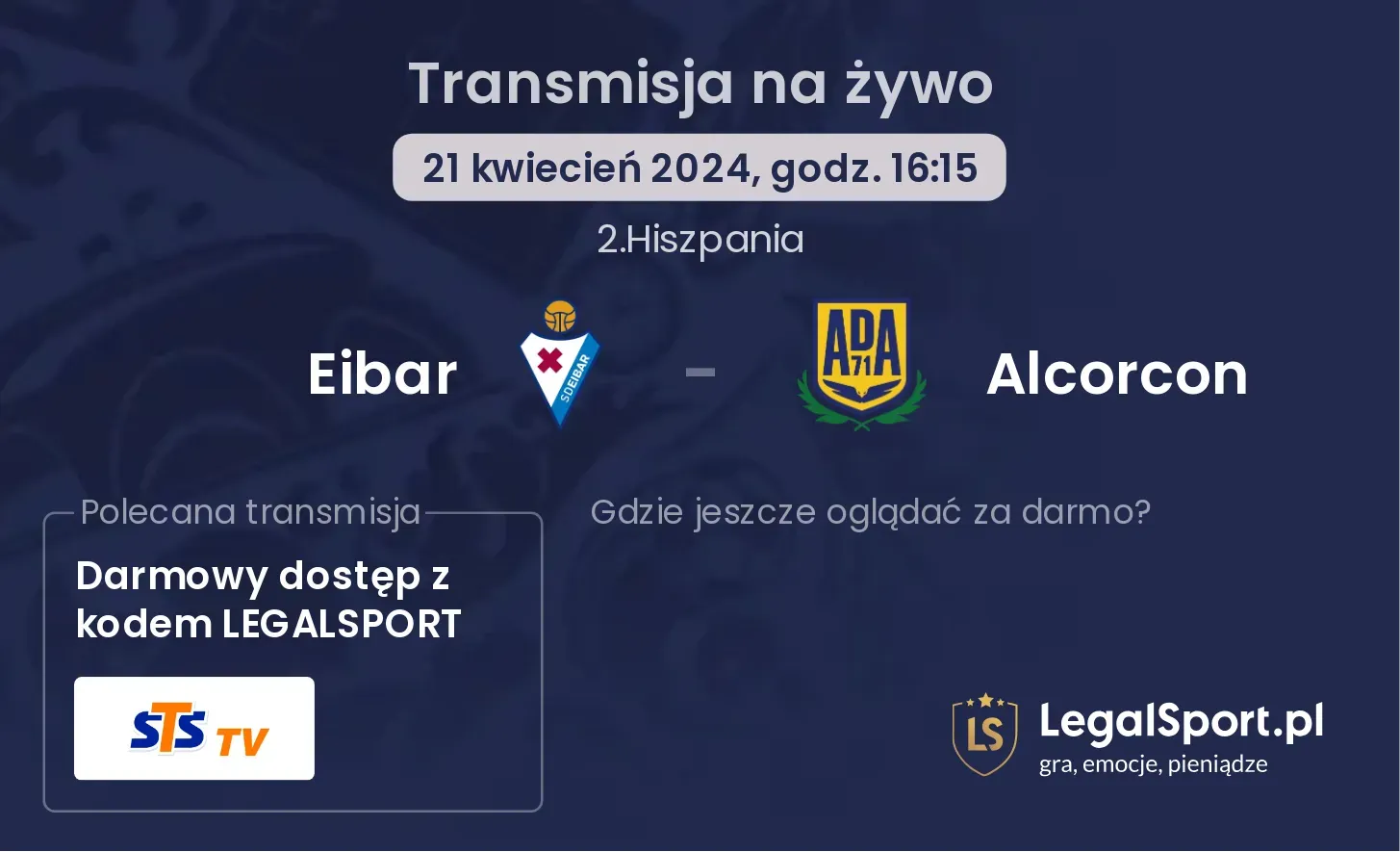 Eibar - Alcorcon transmisja na żywo