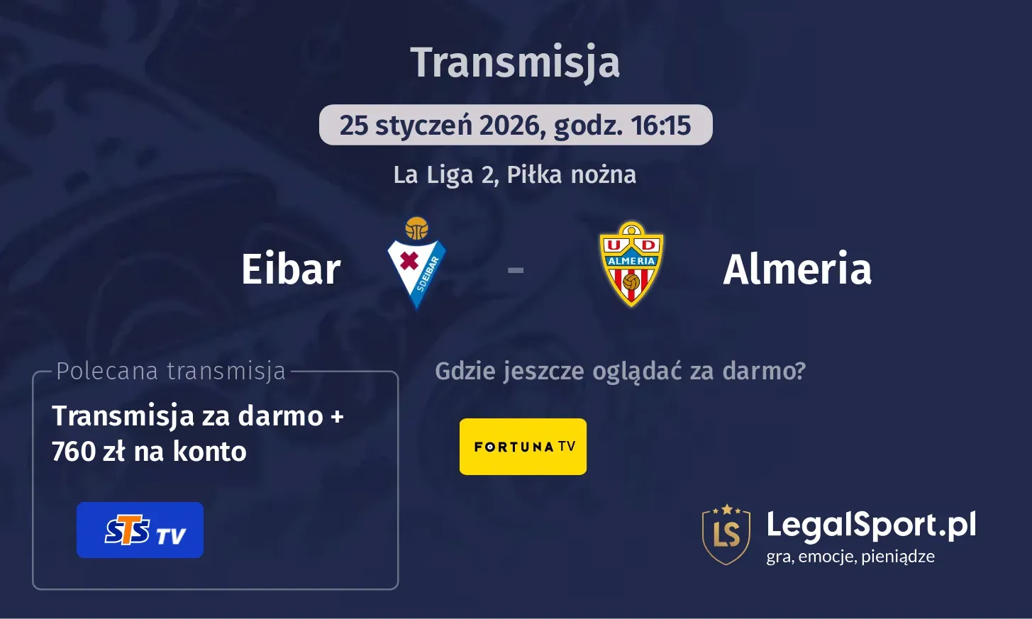 Eibar - Almeria Transmisje
