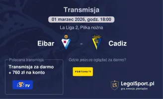Eibar - Cadiz gdzie oglądać? (01.03)