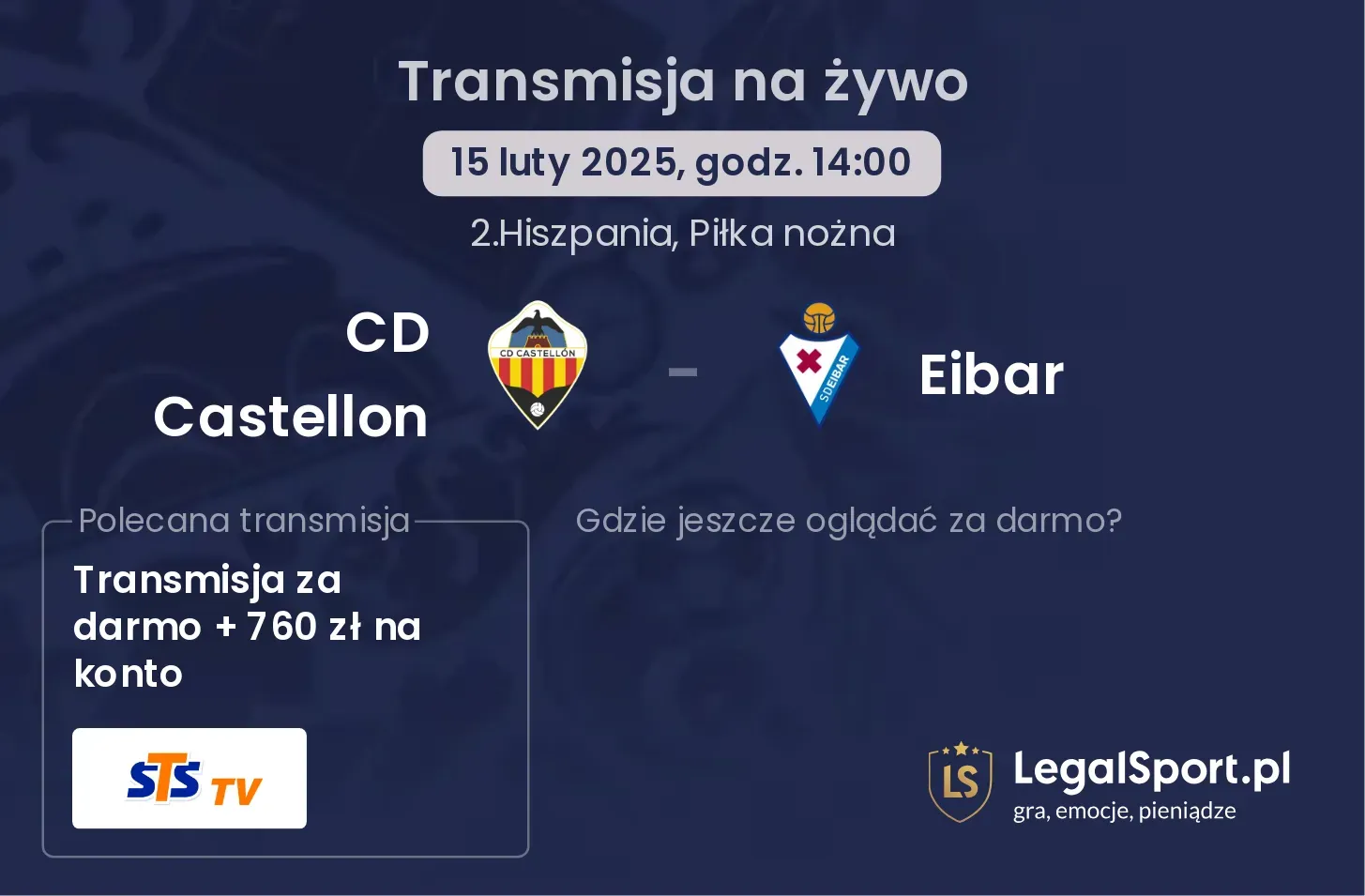 CD Castellon - Eibar gdzie oglądać?