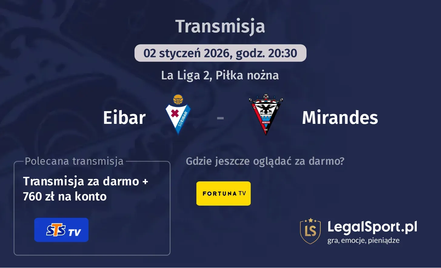 Eibar - Mirandes Transmisje