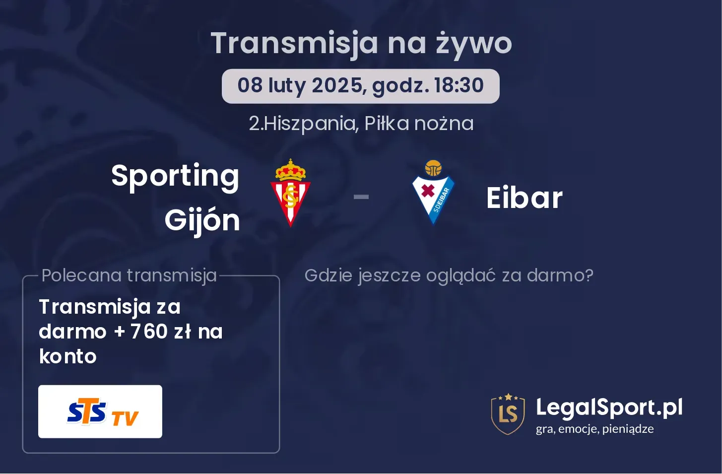 Sporting Gijón - Eibar gdzie oglądać?