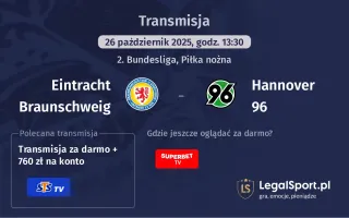 Eintracht Braunschweig - Hannover 96 gdzie oglądać?