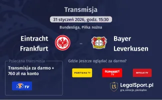 Eintracht Frankfurt - Bayer Leverkusen gdzie oglądać? (31.01)