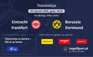 Eintracht Frankfurt - Borussia Dortmund gdzie oglądać? (09.01)