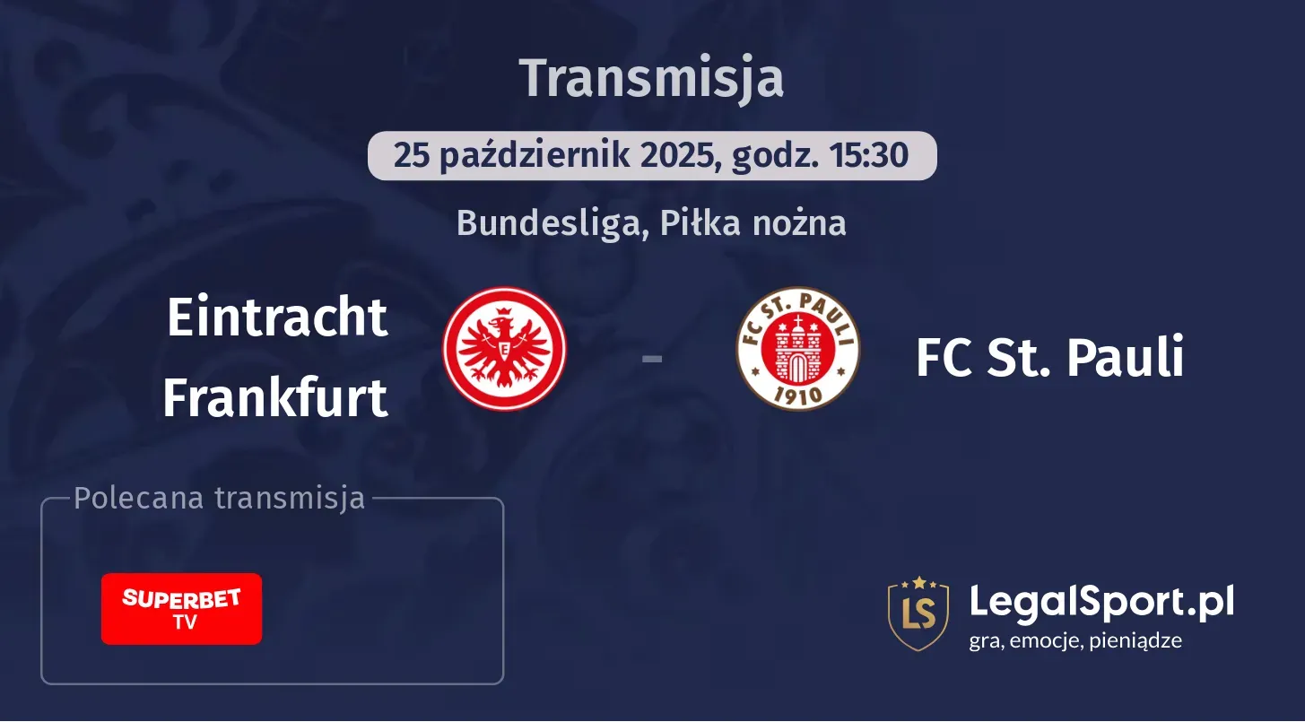 Eintracht Frankfurt - FC St. Pauli Transmisje