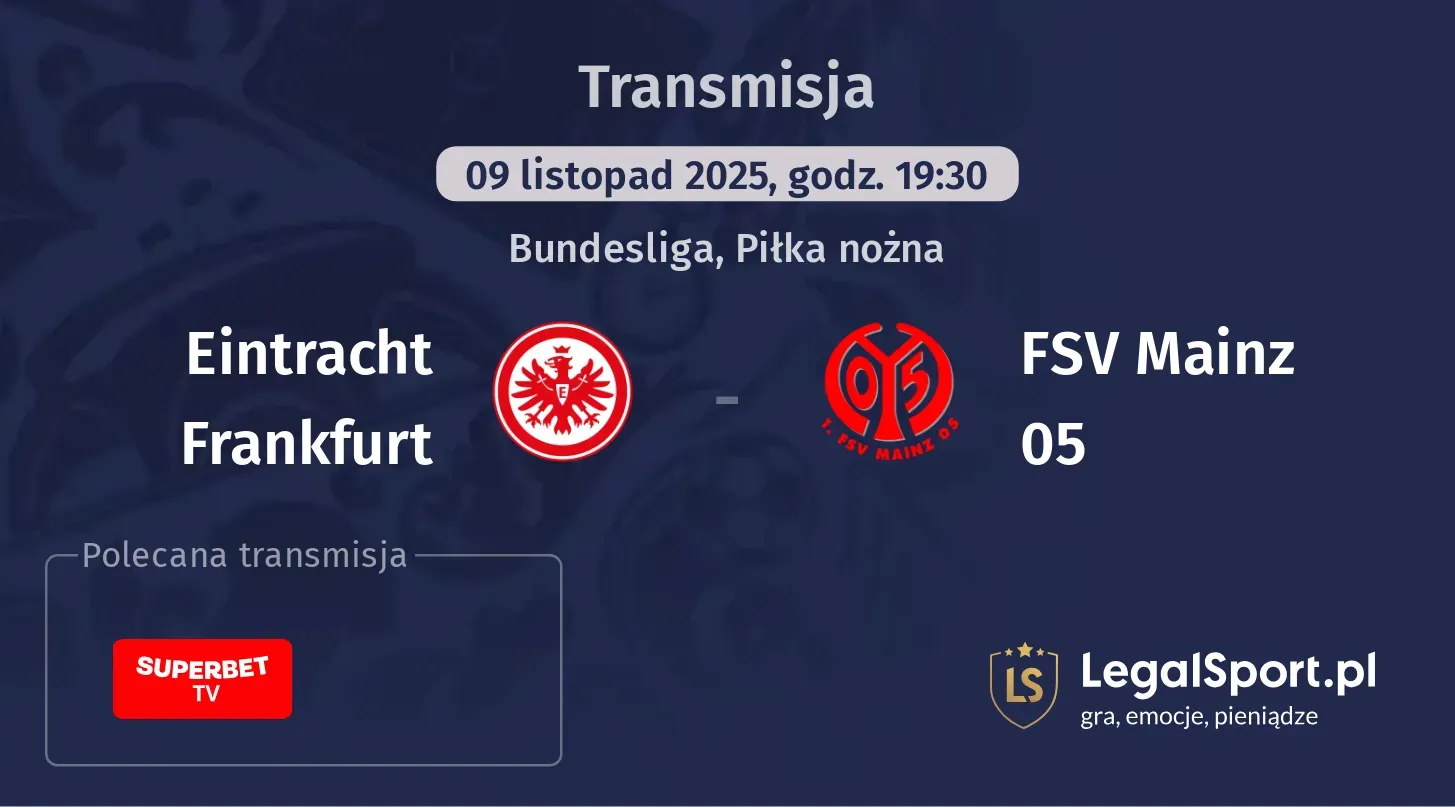 Eintracht Frankfurt - FSV Mainz 05 Transmisje