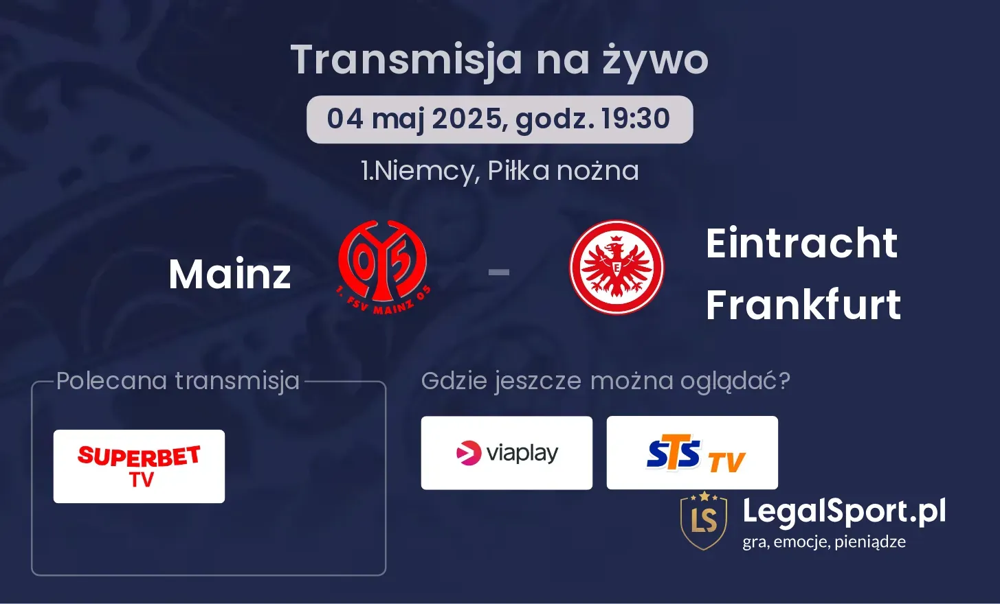 Mainz - Eintracht Frankfurt gdzie oglądać?