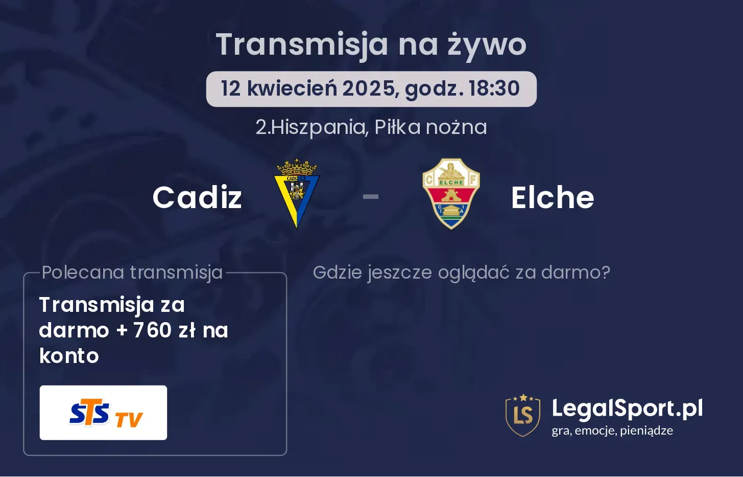 Cadiz - Elche gdzie oglądać?