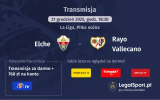 Elche - Rayo Vallecano gdzie oglądać? (21.12)