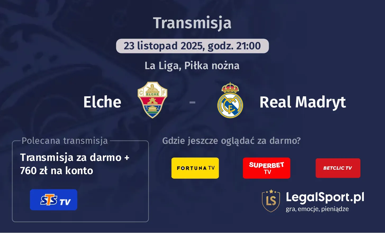 Elche - Real Madryt Transmisje