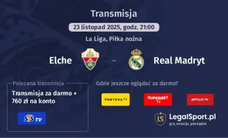 Elche - Real Madryt gdzie oglądać? (23.11)