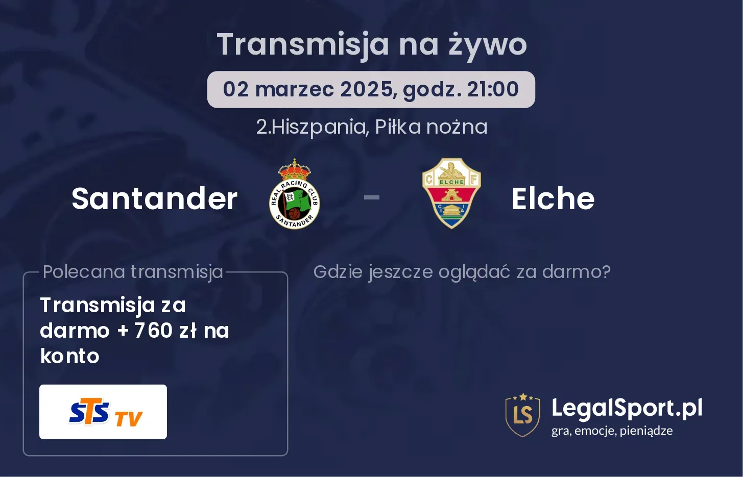 Santander - Elche gdzie oglądać?
