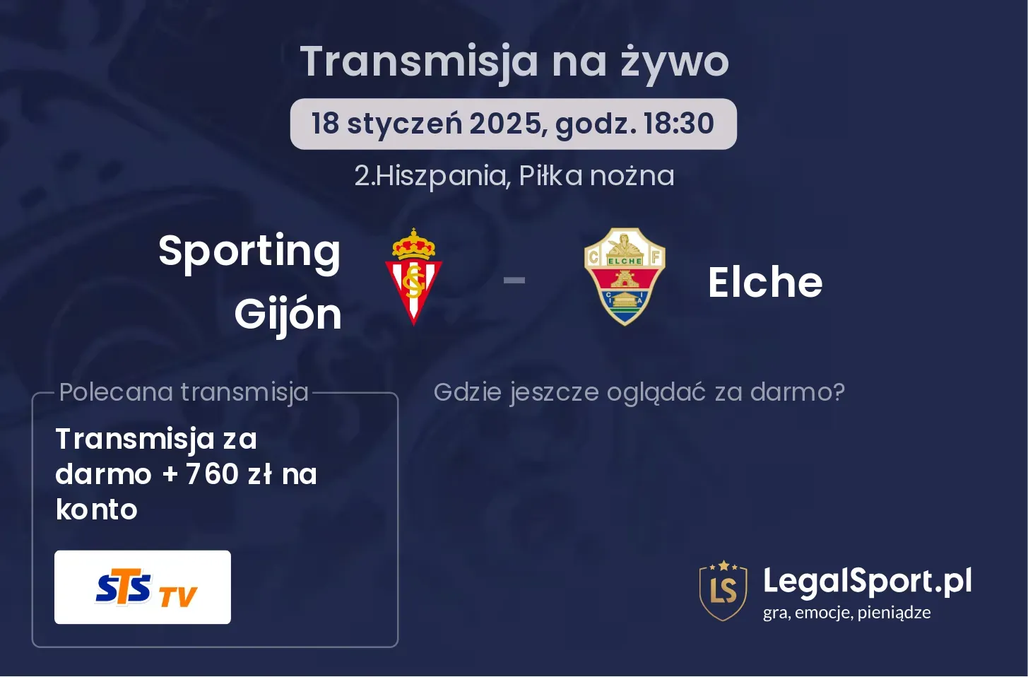 Sporting Gijón - Elche gdzie oglądać transmisję?